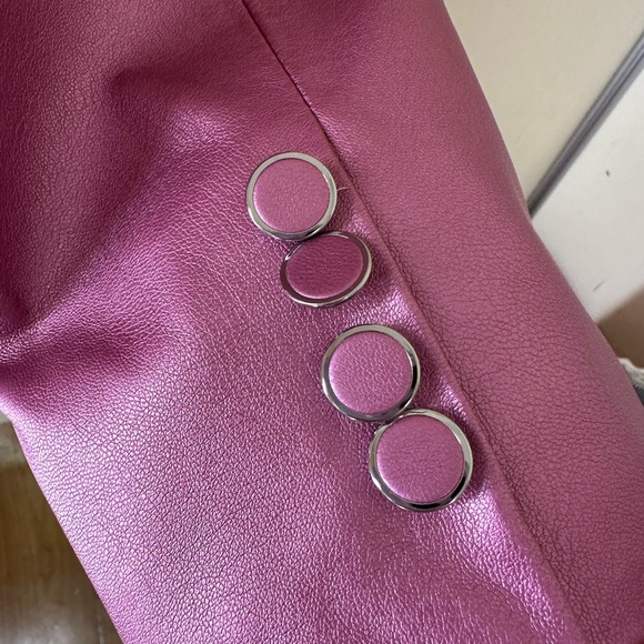 Milly Alexa Crinkled Vegan Leather Blazer NWT - Picture 6 of 9